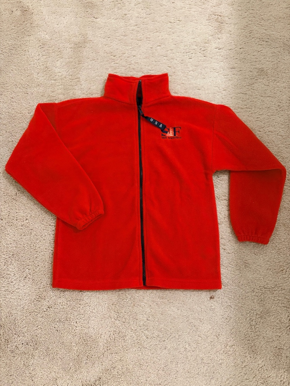 Kids-Red Fleece Jacket USA Brand San Francisco - Size Large - 091
